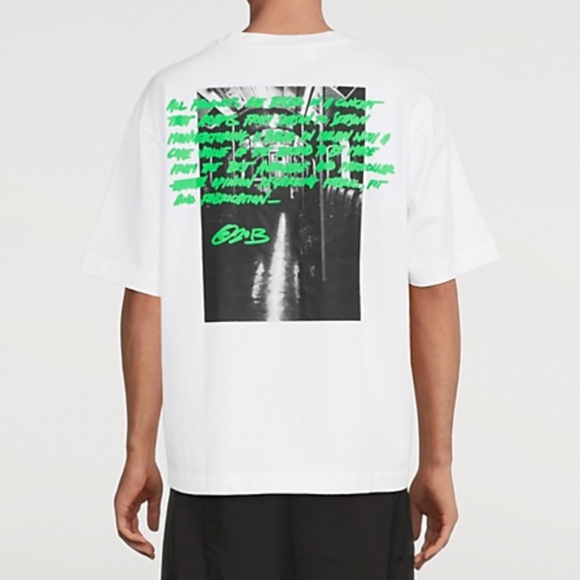 Off-White Other - Off-White White Tee with Green Graphic